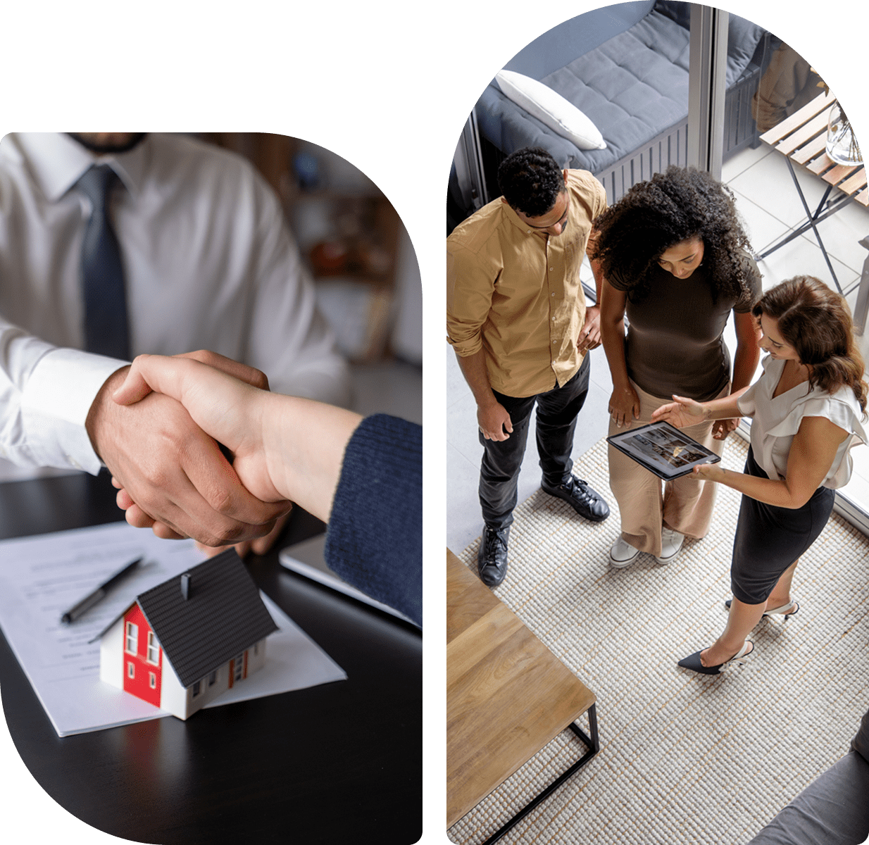 Real estate agreement handshake
