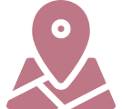 Pink location pin on map
