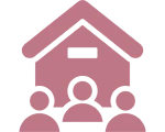 People under roof icon